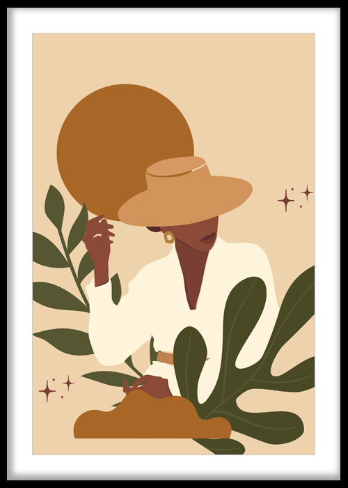 Sunlit Botanical Woman Wall Art