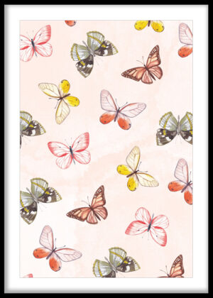 Whimsical Butterfly Garden Art Print