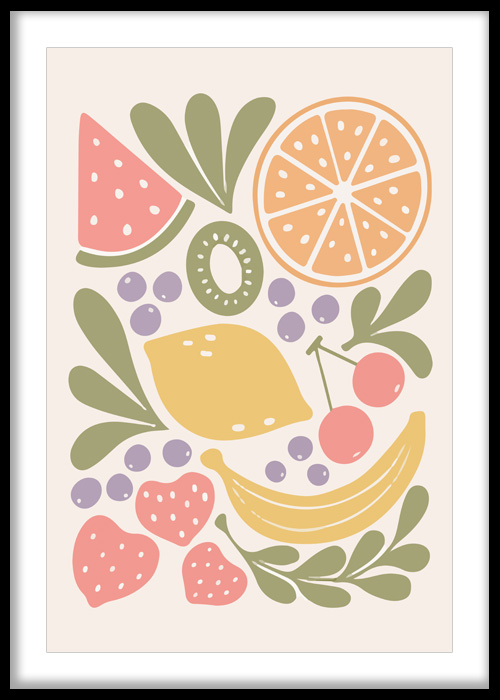 Colorful Fruit Market Art Print