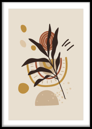 Abstract Botanical Circle Wall Art