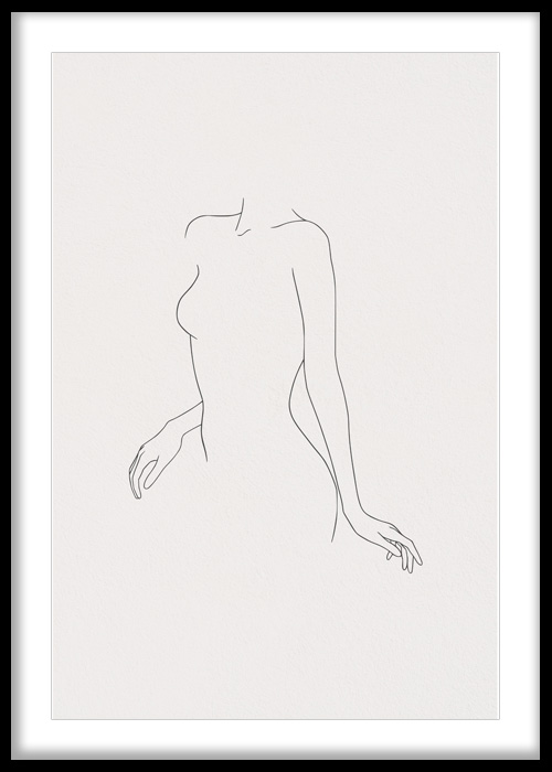 Minimalist Feminine Figure Line Art