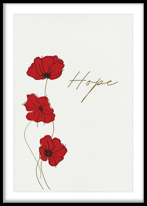 Hope Poppy Floral Art Print