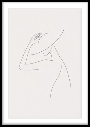 Elegant Hat Silhouette Line Art
