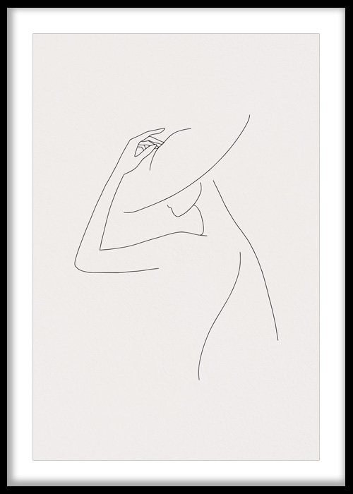 Elegant Hat Silhouette Line Art