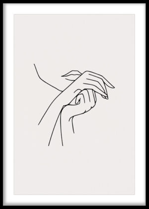 Minimalist Hands Line Art Print