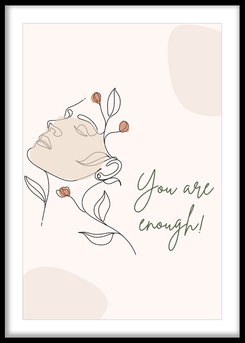 You Are Enough - Botanical Line Art