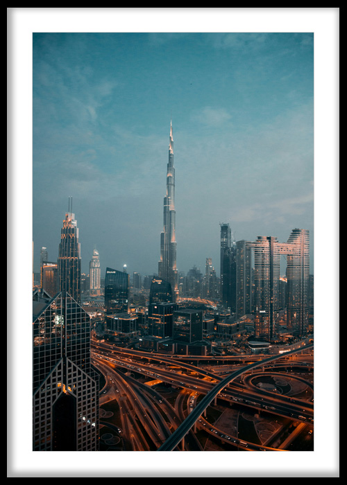 Dubai Burj Khalifa Evening Skyline