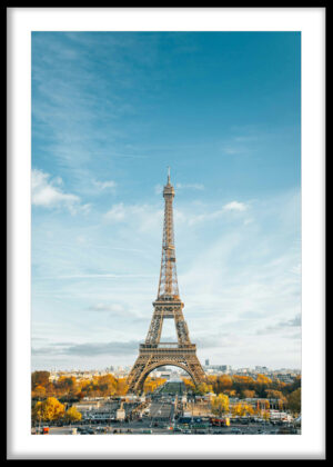 Paris Eiffel Tower Autumn Skyline