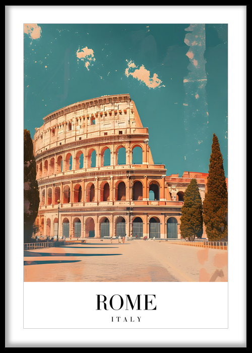 Roman Colosseum - Vintage Travel Poster