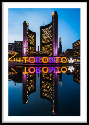 Toronto City Hall Night Reflection