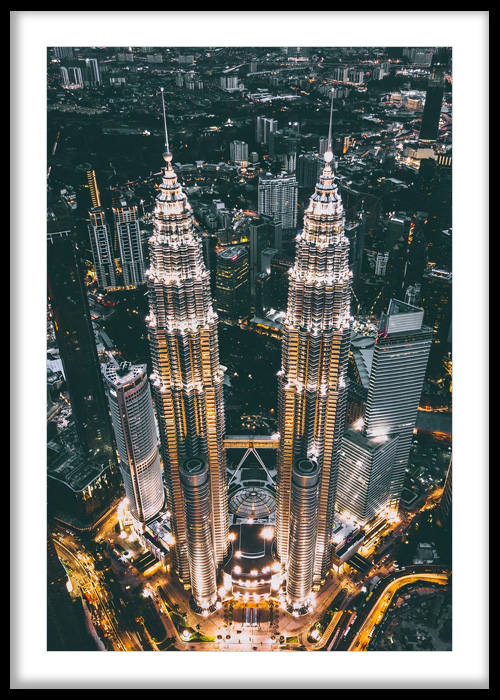 Kuala Lumpur Twin Towers Night Skyline