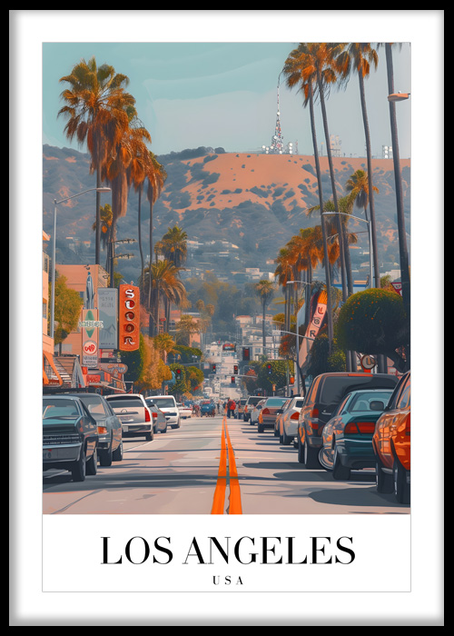 Los Angeles Palm Street Vintage Travel Poster
