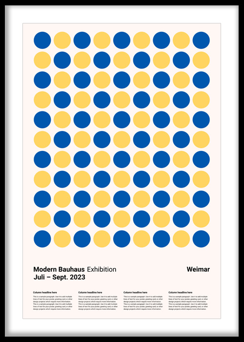 Bauhaus Dot Grid Modern Art Print