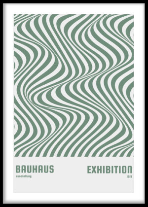 Bauhaus Sage Wave Op Art Print