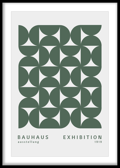 Bauhaus Sage Geometric Pattern Print