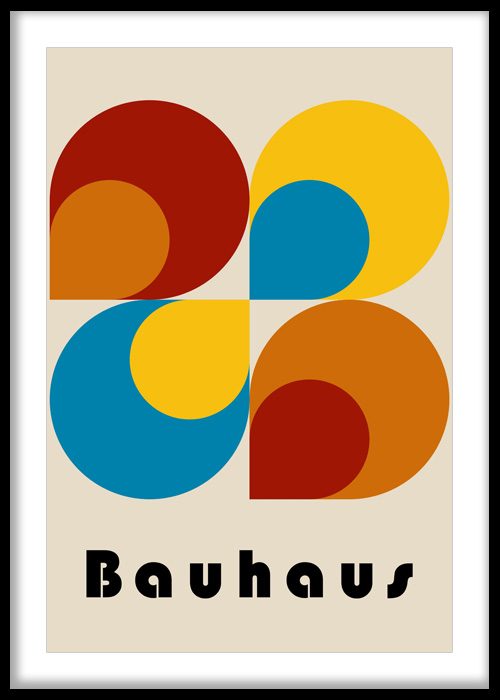 Bauhaus Color Circle Geometry Print